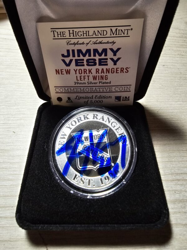 Jimmy vesey signed silver coin